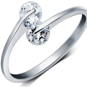 Koran simple Elegant opening silver ring